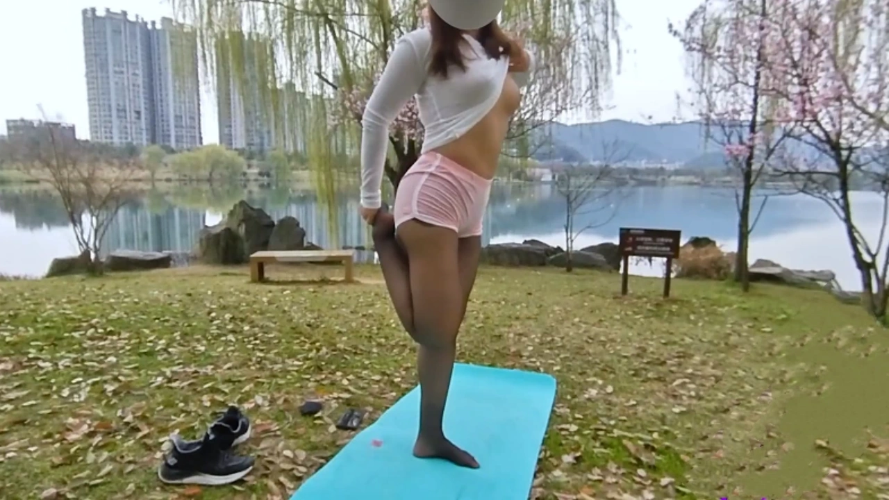 性感小猫咪 公园丝袜真空做瑜伽 轻露出丝袜诱惑