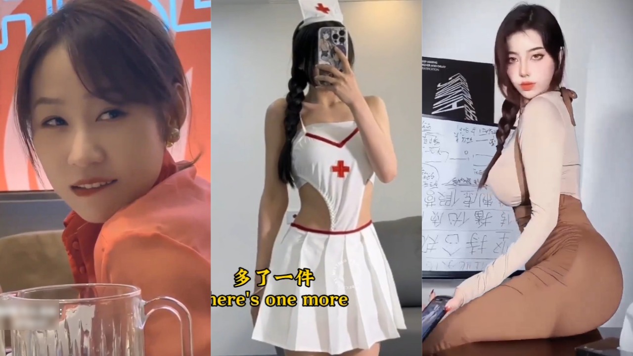 跟着性感主播学外语 以身示范生动形象 要是早这样学六级都过了