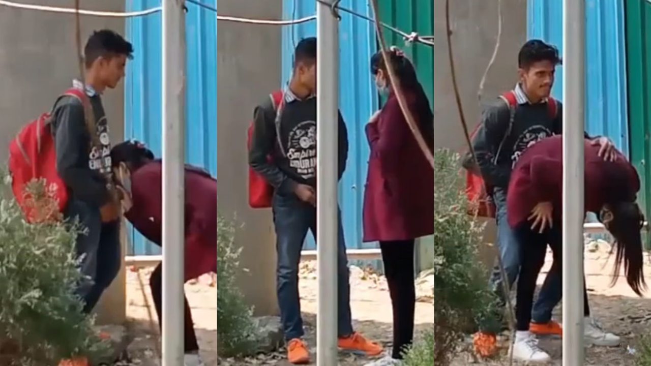 江苏某理工学院女老师 想体验外国鸡巴勾引印度留学 在学校工地旁打野战被拍下