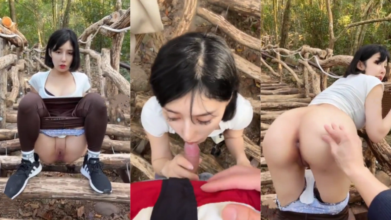 露出吃鸡 巨乳甜妹穿瑜伽褲 戶外爬山勾引小哥 被强制揉捏大咪咪 露出口交吃肉棒