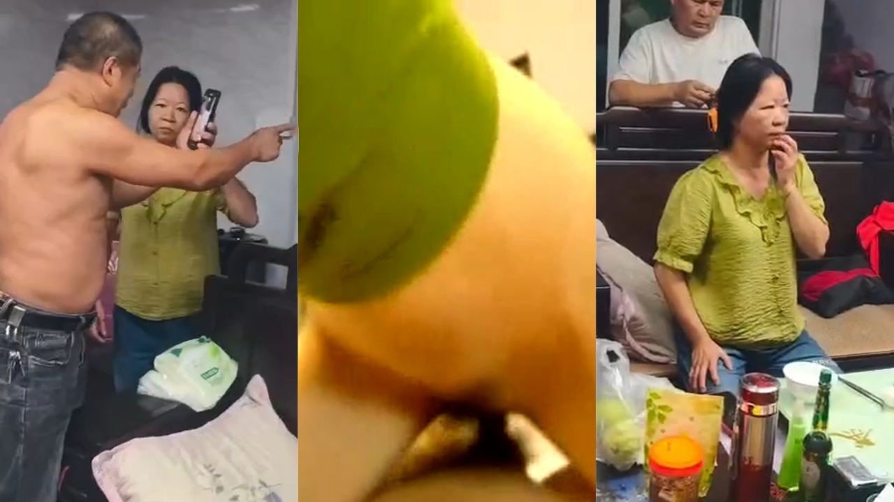 潮州智勇中学丁姓老师扒灰被抓 光着上身拼命抵赖 儿媳妇下面都还是湿的