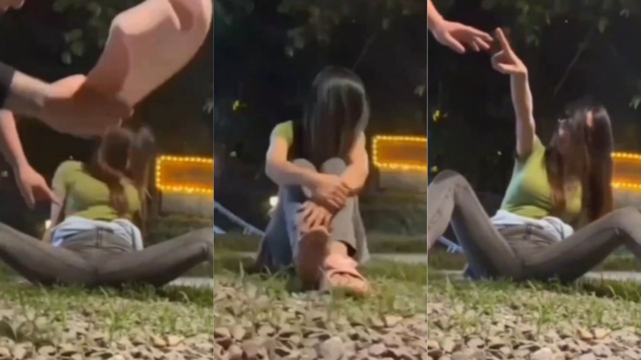 大哥在户外和骚妻玩调教直播 拿着拖鞋使劲抽骚逼 给妻子抽的又疼又爽欲罢不能