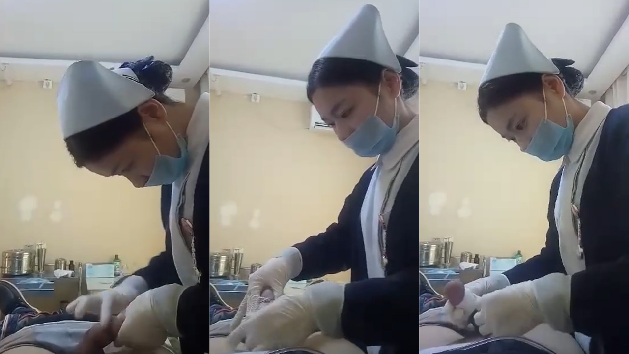 小哥的鸡巴被男科医院的小护士包扎！过程中居然硬了 听听小护士怎么说的